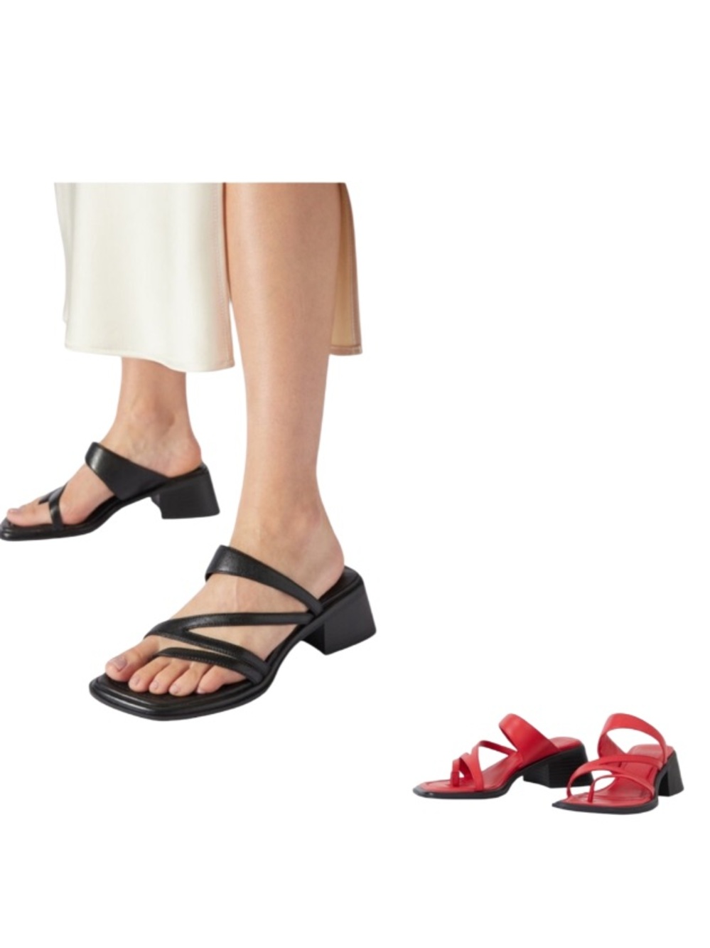 Minimalist Avante Garde Vagabond Ines Red Leather Sandals